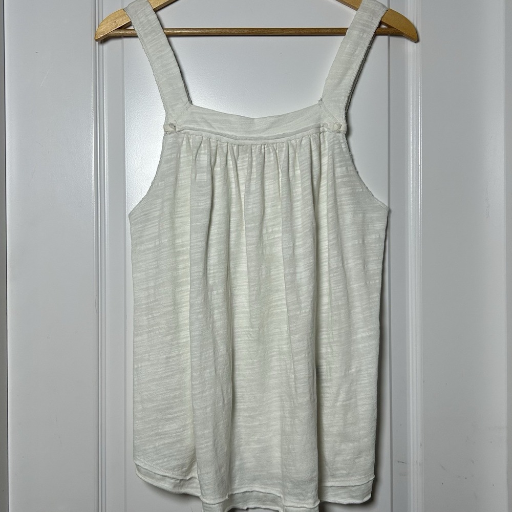 Free People We The Free Cotton Blend White Sleeveless God For You Tank Top